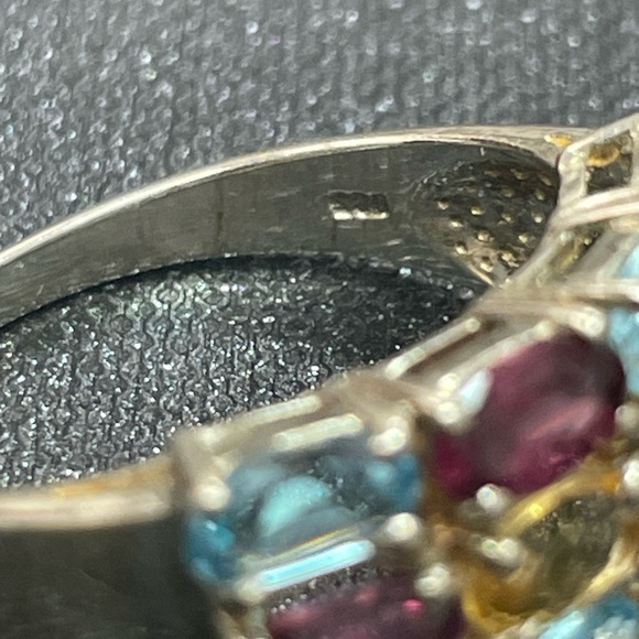 NEW AAA citrine Rhodolite, Garnet and topaz silver ring. Size 6.75. - Picture 3 of 7